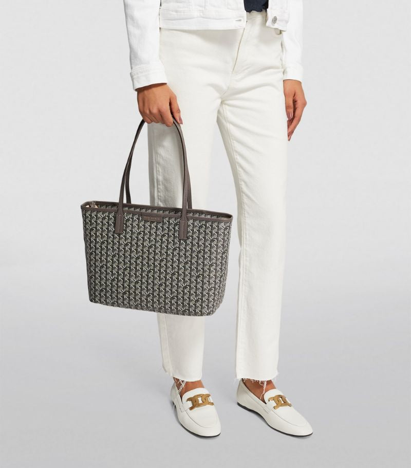 Tory Burch Monogram-pattern coated-canvas tote