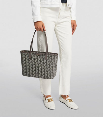 Tory Burch Monogram-pattern coated-canvas tote