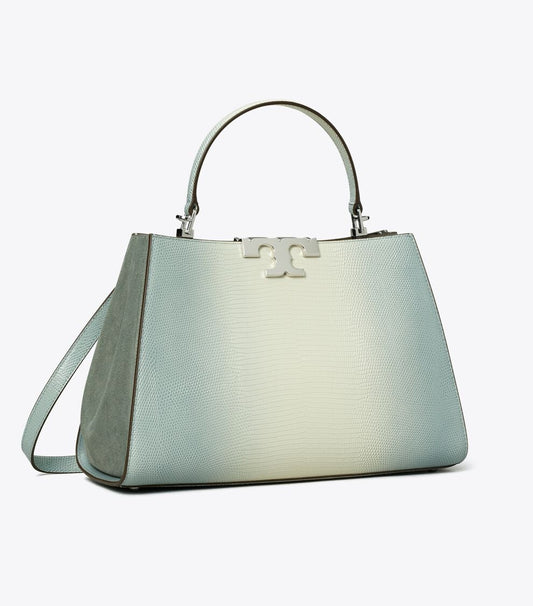 Tory Burch Eleanor lizard satchel in blanc