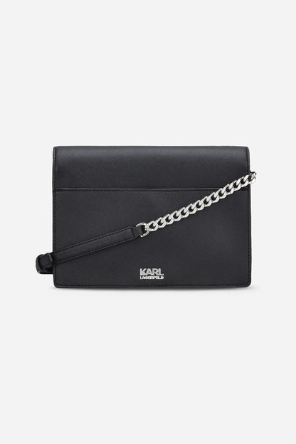 Karl Lagerfeld
Ikonik shiny logo shoulder bag, Black