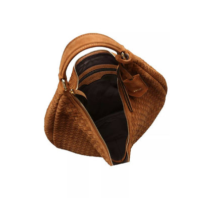 Abro Hobo Nana Leather Suede woven Standard in Cuoio