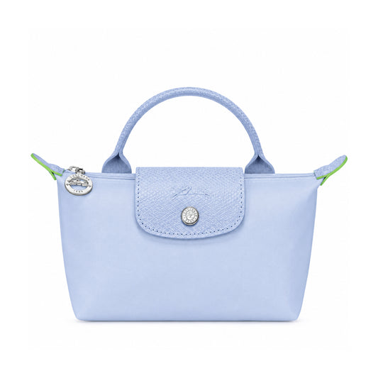 L.O.N.G.C.H.A.M.P Le Pliage Green Pouch in Sky Blue