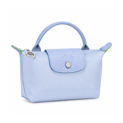L.O.N.G.C.H.A.M.P Le Pliage Green Pouch in Sky Blue