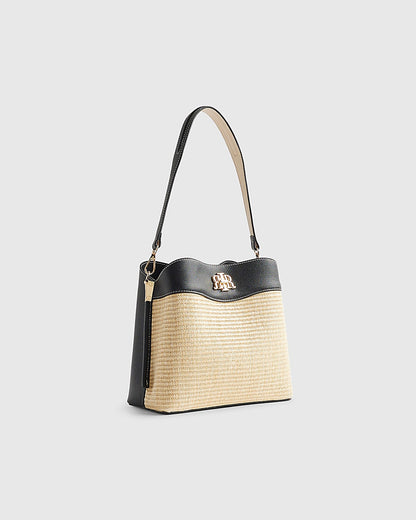 River island Beige Raffia Bucket Bag