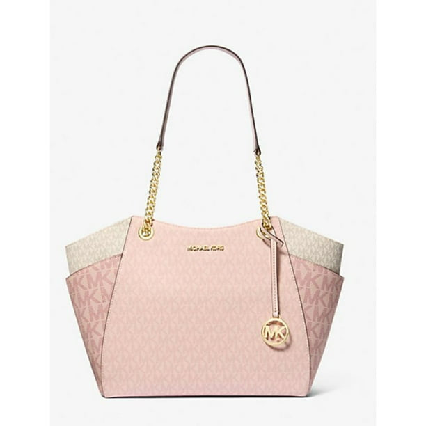 Micheal Kors Large Jet Set tote bag with color blocking and signature logo in pink
