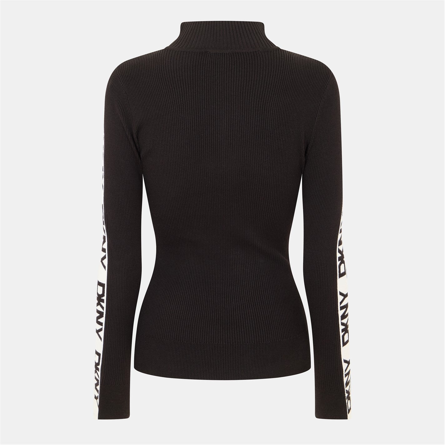 DKNY LONG SLEEVE 1/4 ZIP LOGO TAPE SWEATER SIZE M