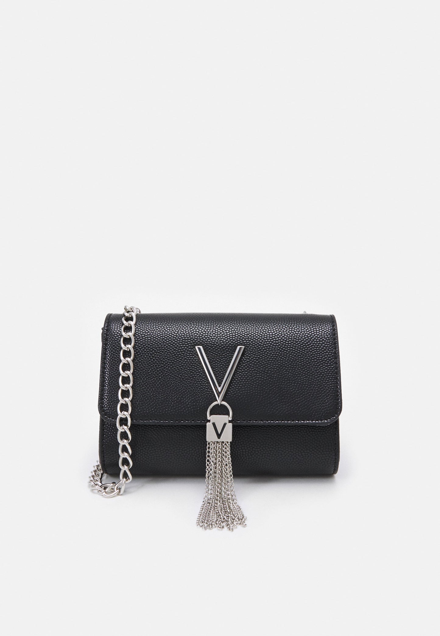 Valentino Silver Divina Cross-Body Chain Tassel Bag