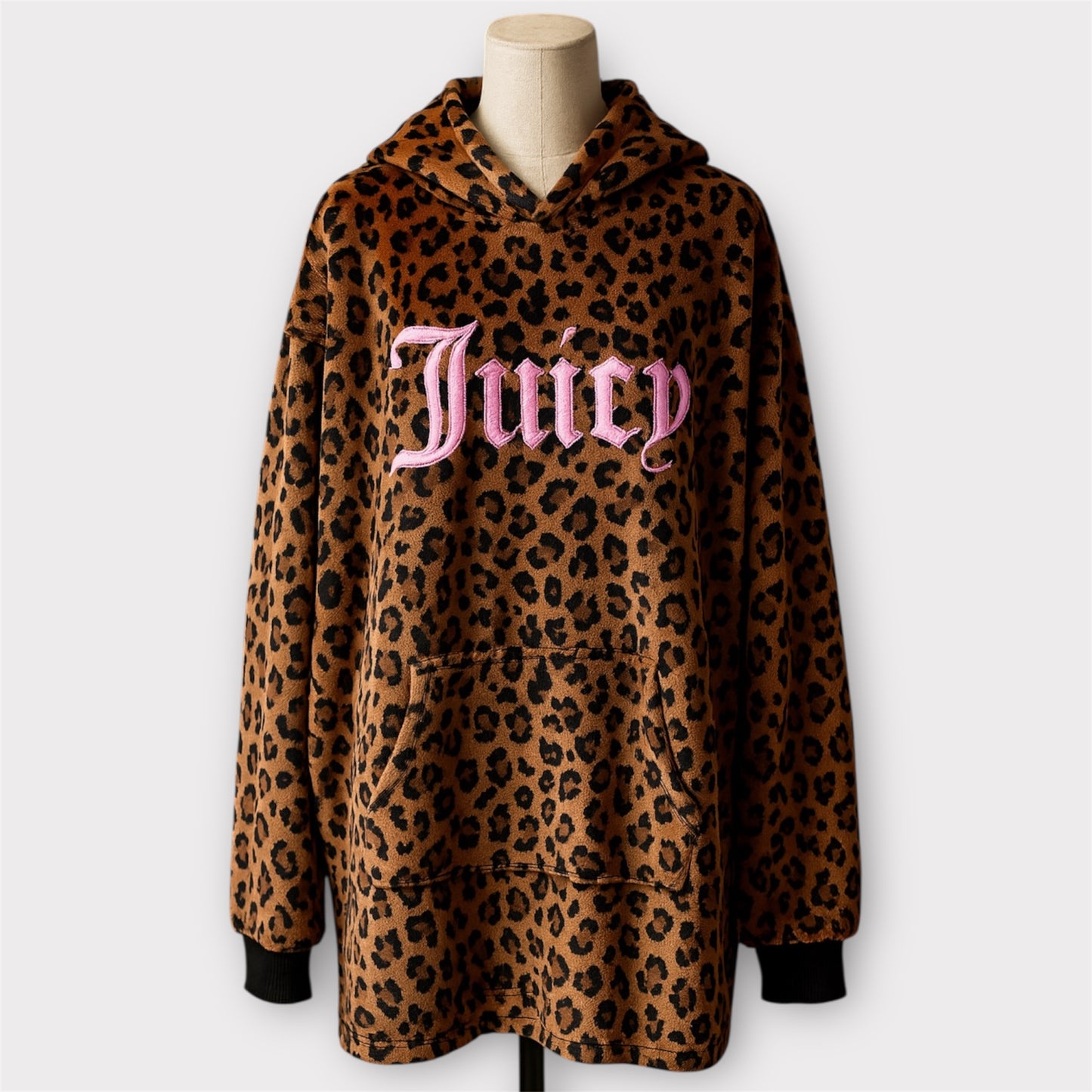 Juicy Couture Leopard Print Hooded Snuggly-Pink Letters Size L