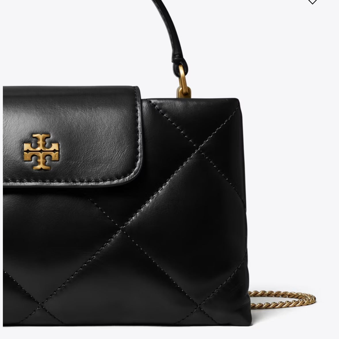 TORY BURCH KIRA DIAMOND QUILT TOP-HANDLE BAG IN BLACK