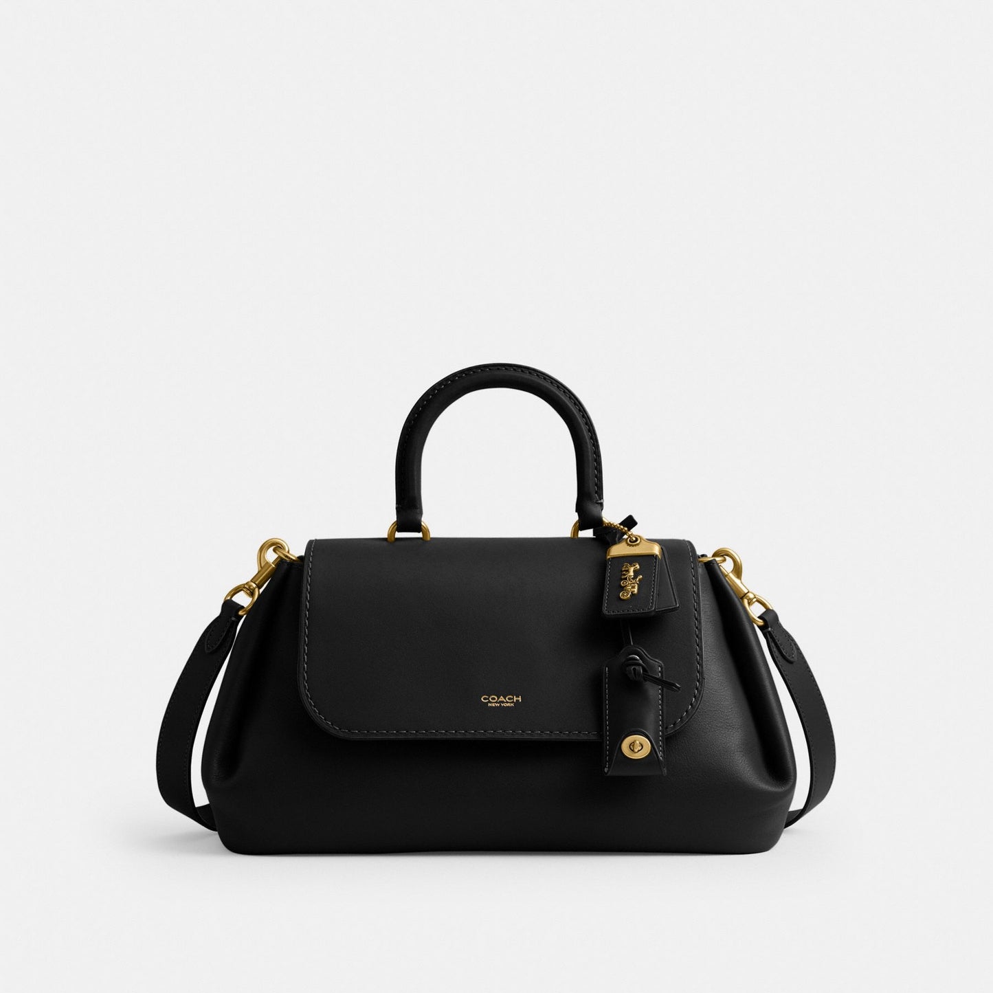 COACH SLOUCHY ROGUE TOP HANDLE BAG IN BLACK