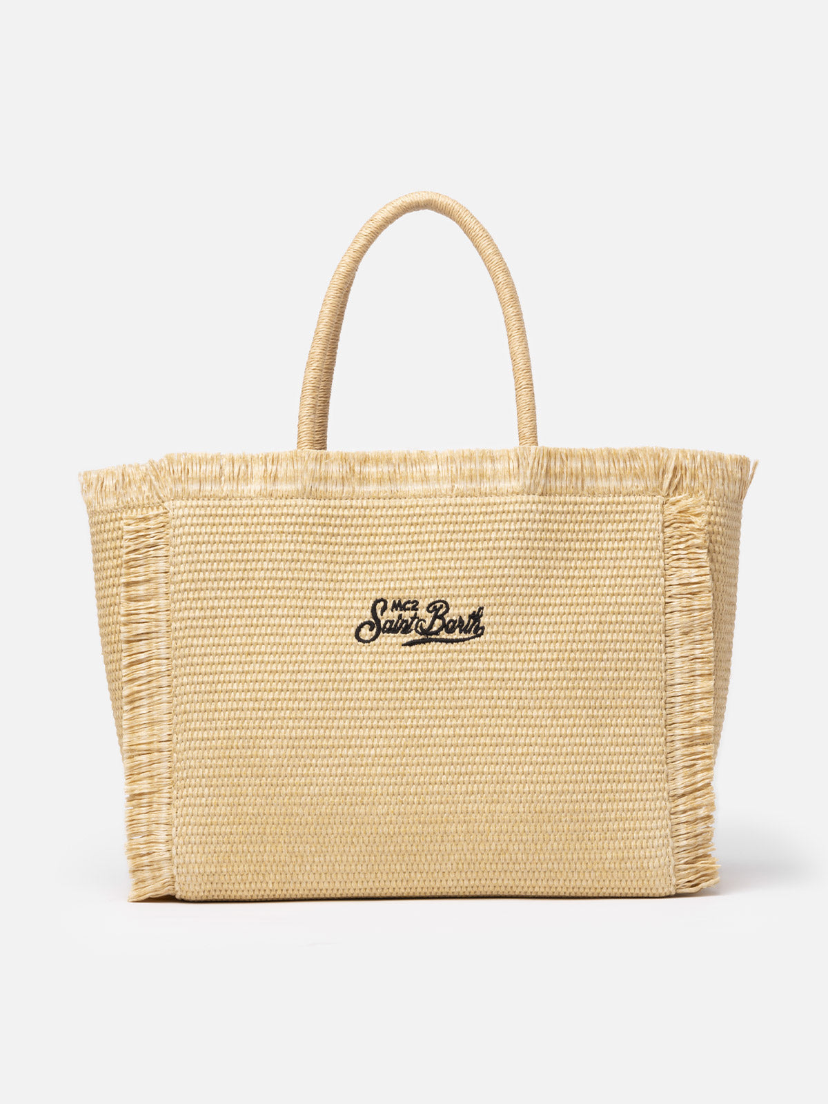MC2 SAINT BARTH BEIGE STRAW EFFECT VANITY TOTE BAG
