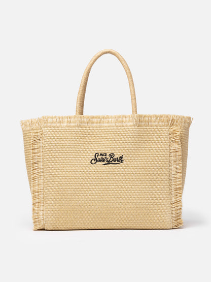 MC2 SAINT BARTH BEIGE STRAW EFFECT VANITY TOTE BAG