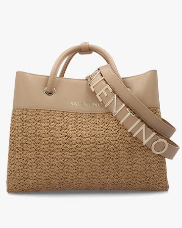 Valentino Alexia Small Raffia Shopper Tote Bag