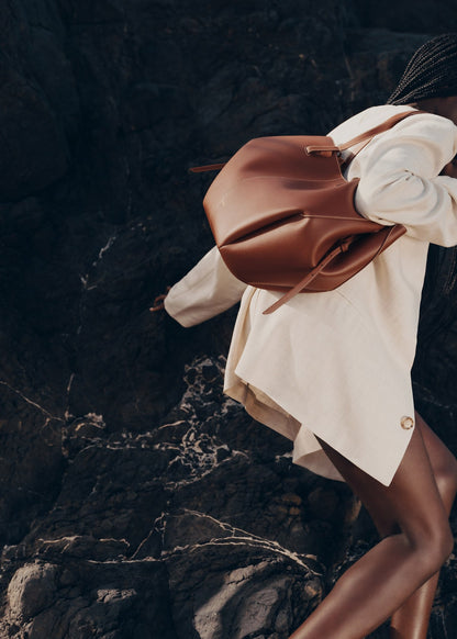 Polene Cyme edition textured cognac