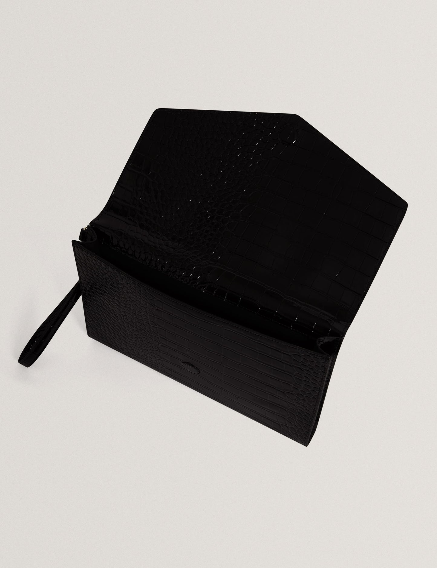 Ted Baker Patent Faux Leather Croc Effect Clutch Bag