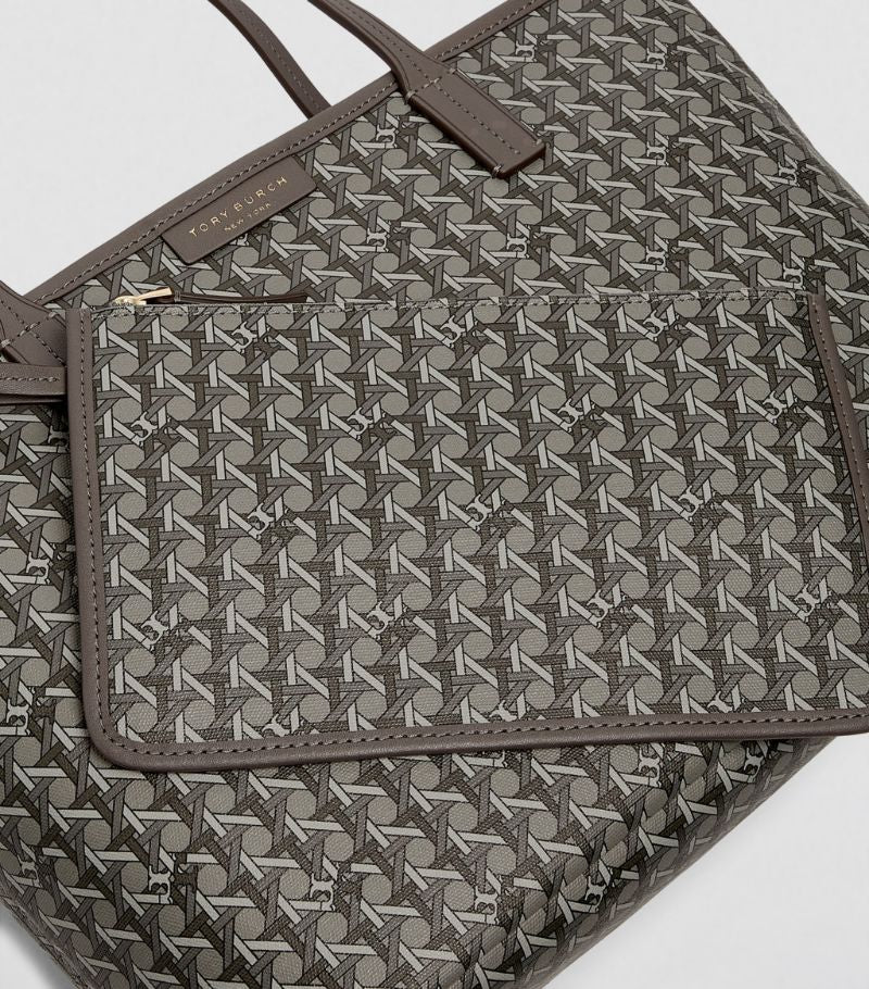 Tory Burch Monogram-pattern coated-canvas tote
