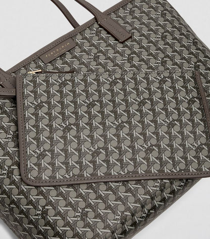Tory Burch Monogram-pattern coated-canvas tote