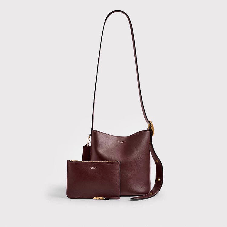 Coach Bleecker Bucket Bag 21 in burgundy