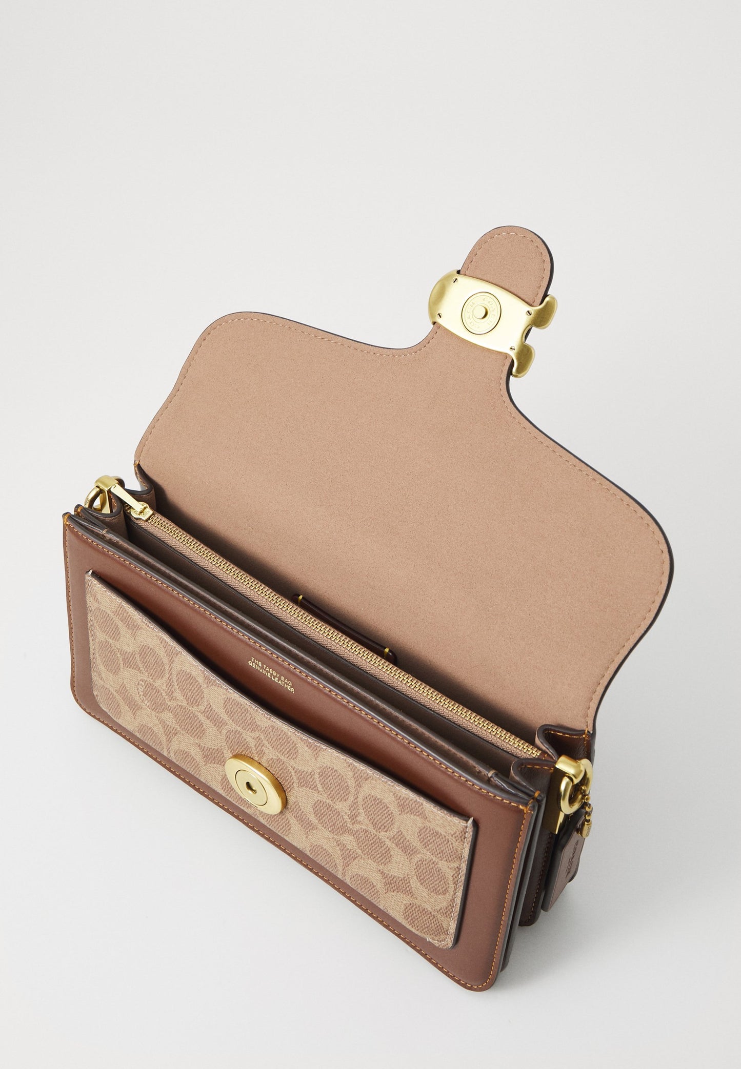 Coach Tabby Shoulder Bag 26 in signature canvas tan brown