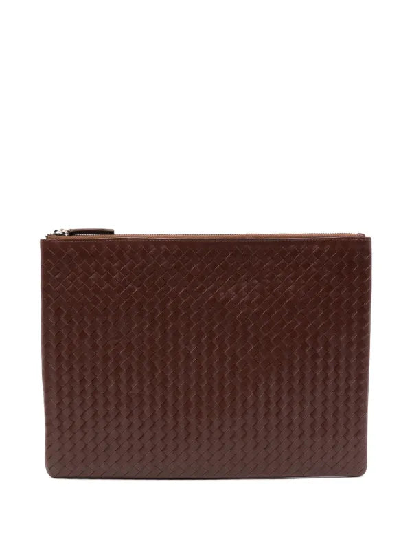 DRAGON DIFFUSION
A4 woven clutch bag in brown