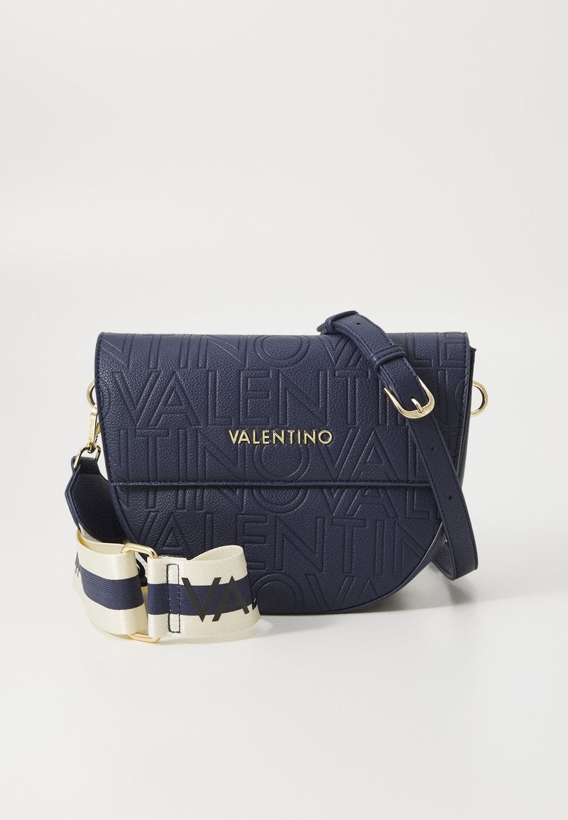 Valentino Pansy women's blue polyurethane handbag with embossed logo