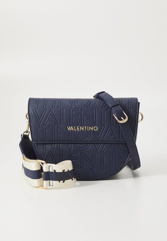 Valentino Pansy women's blue polyurethane handbag with embossed logo