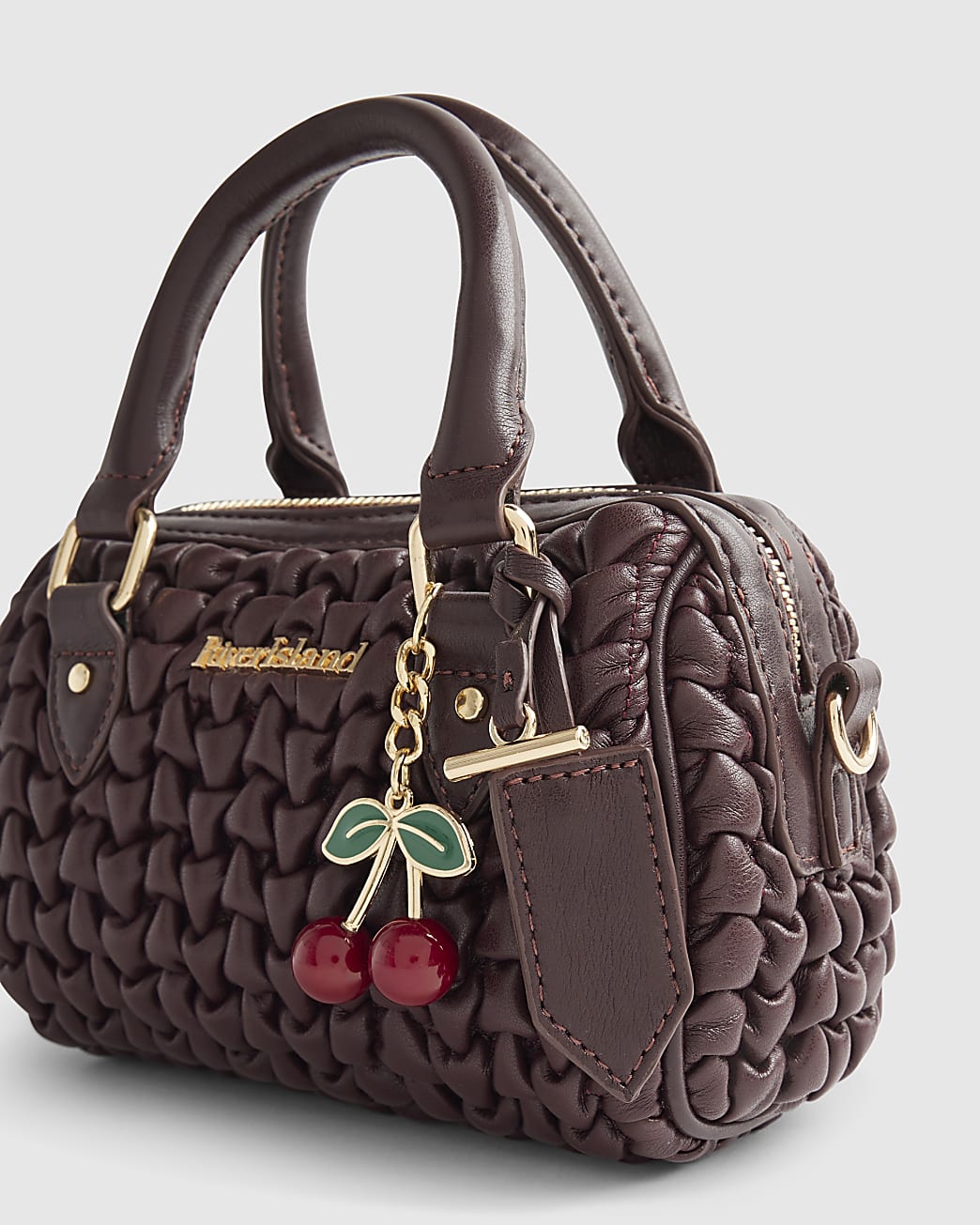 River Island Red Scrunch Mini Bowler Bag