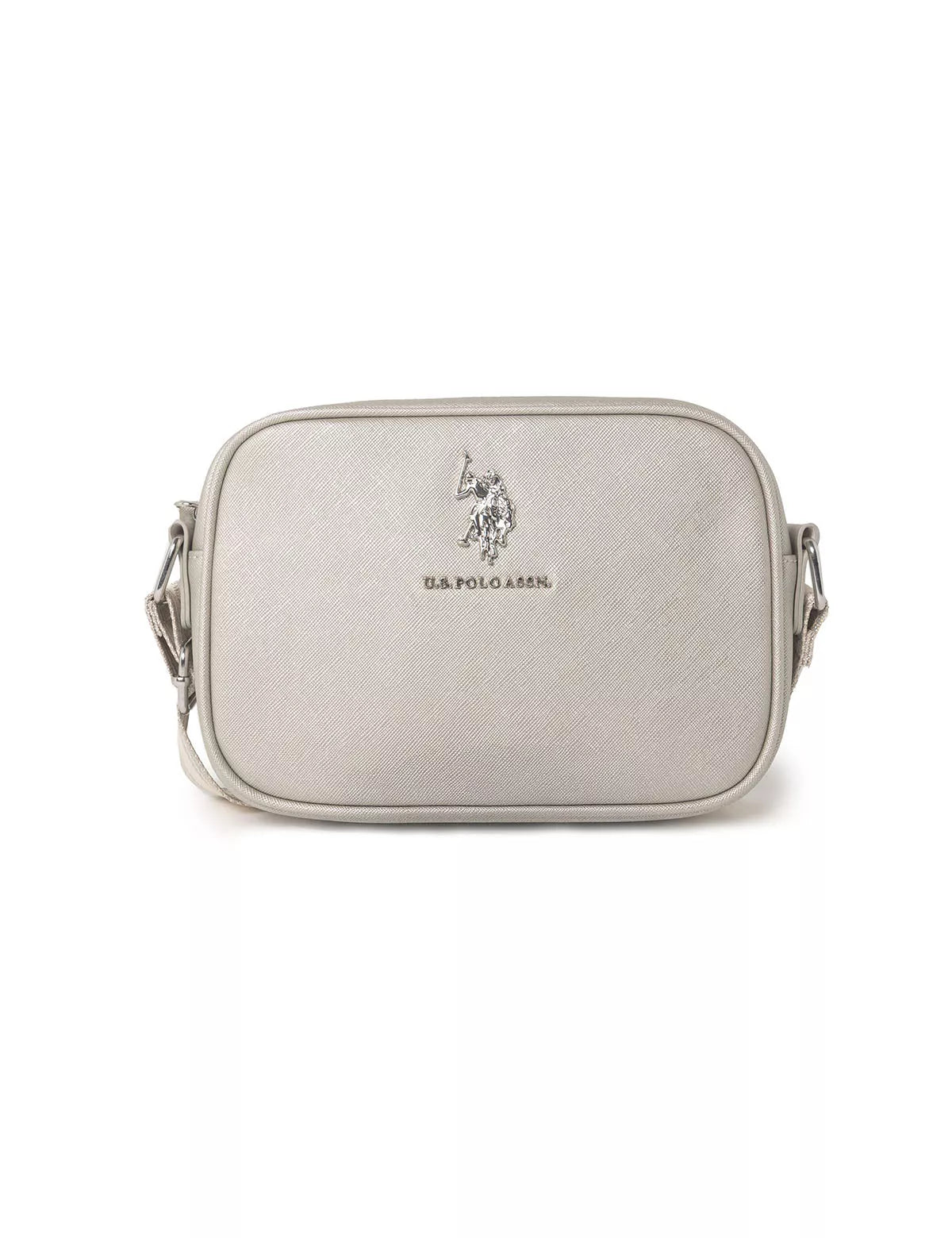 US Polo ASSN Classic Zip Crossbody Bag in metalic