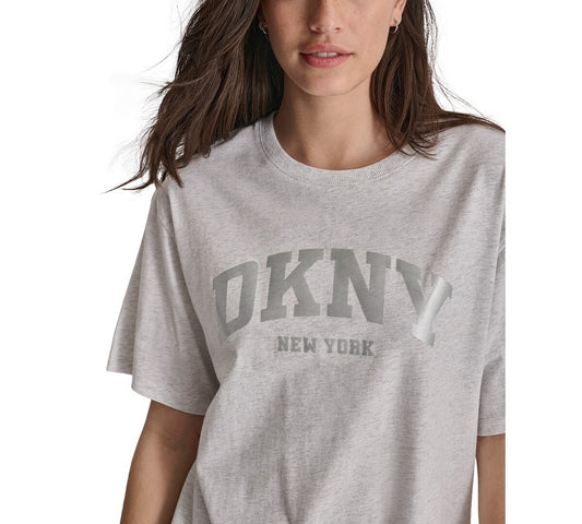 DKNY Sport Women Varsity Satin Logo T-Shirt size large