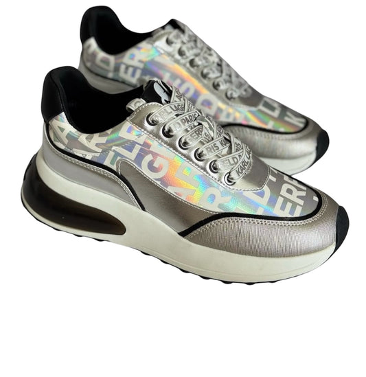 Karl Lagerfeld Paris Logo Metallic Low-Top Sneakers 9M