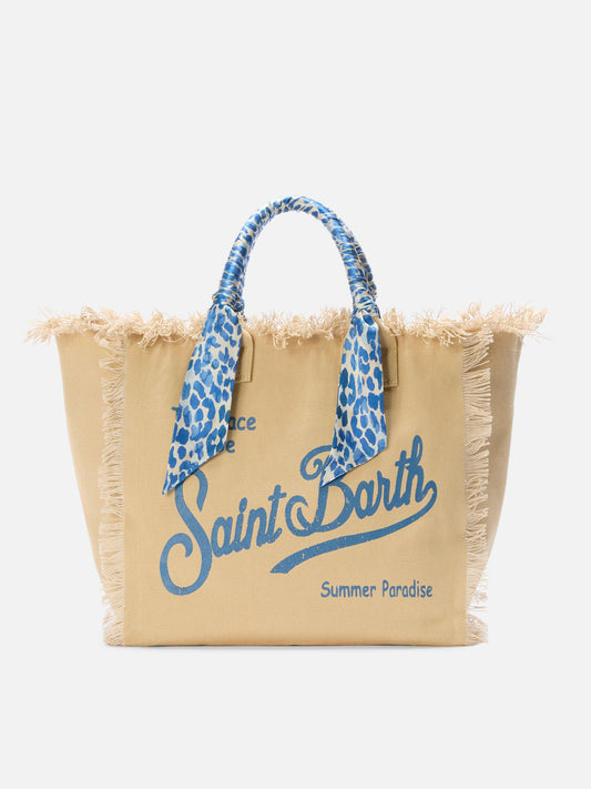 MC2 SAINT BARTH VANITY CANVAS SAFARI PRINT BEIGE BAG
