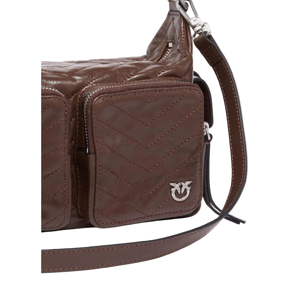 PINKO Cargo Shoulder Bag In Dark Brown