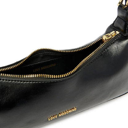 Love Moschino Soft Leather Shoulder Bag in Black