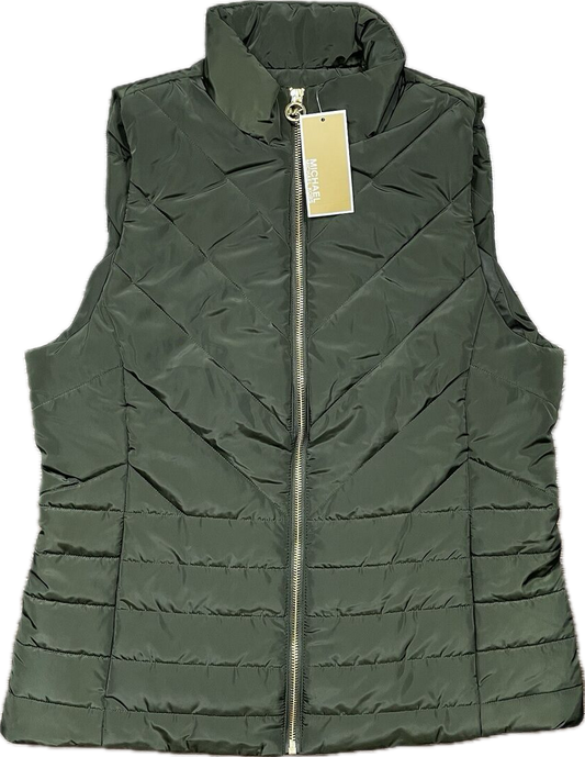 Michael Kors Women’s Puffer Vest Olive Green Quilted Size Medium
