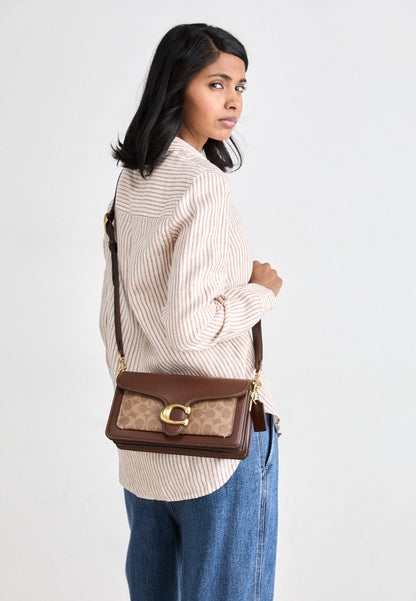 Coach Tabby Shoulder Bag 26 in signature canvas tan brown