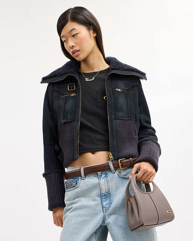 Lana Shoulder Bag 19 in brass/ Ash