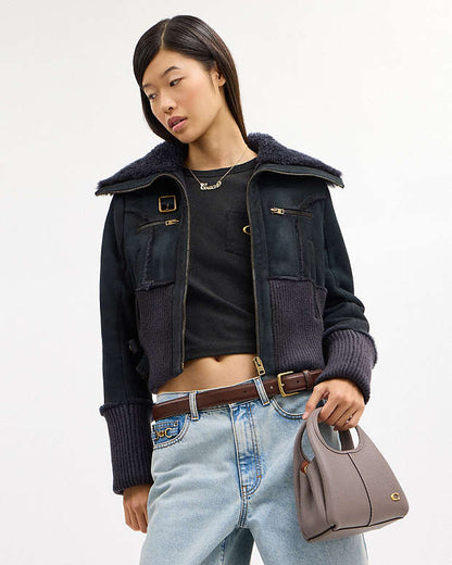 Lana Shoulder Bag 19 in brass/ Ash