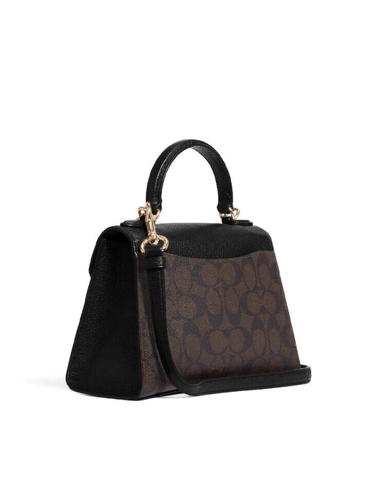 Coach Pepper Satchel In Signature Canvas Black