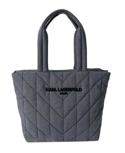 Karl Lagerfeld Paris Voyage Quilted Black & White Large Tote Bag