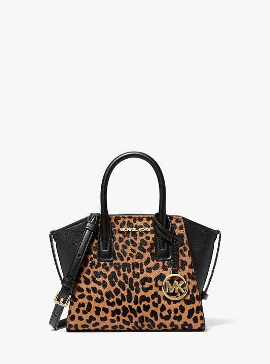 Michael kors Avril Extra-Small Cheetah Print Calf Hair and Leather Satchel