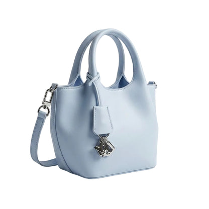 DKNY Handbag with Silver Charm in Light Blue