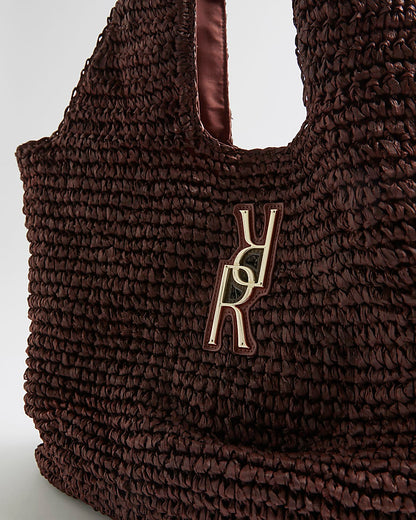 River island Brown Raffia Shopper Bag