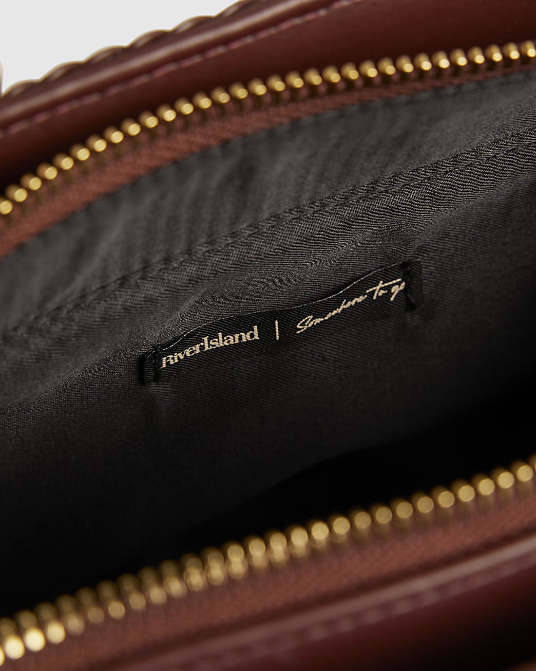 River Island Brown Woven Mini Tote Bag
