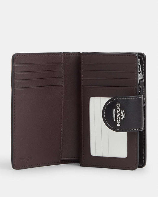 Coach Medium Corner Zip Wallet In Signature Canvas With Heart Print
