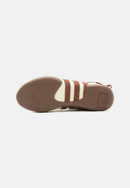 TAEKWONDO MEI BALLET W - Ankle strap ballet pumps - cream white/preloved brown/gold-coloured metallic size 39