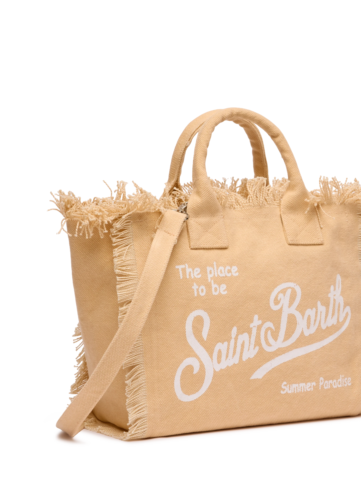 MC2 SAINT BARTH COLETTE BEIGE COTTON CANVAS HANDBAG