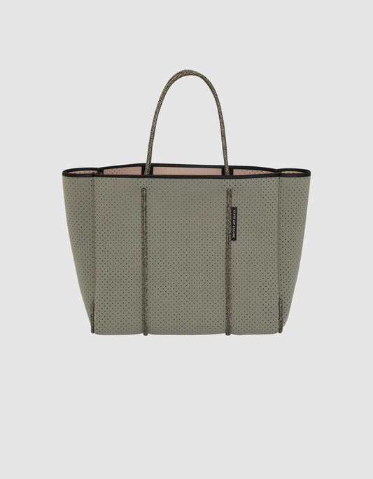 State of escape medium tote bag Flying Solo tote in sage / blush (dual tone)