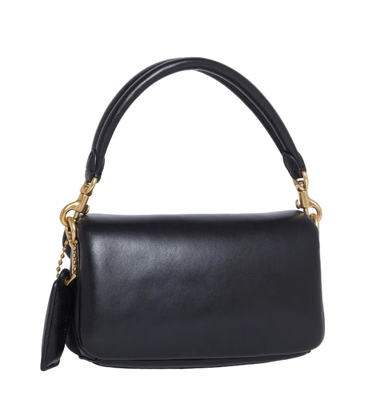 Coach Tabby Shoulder Bag 26 in Black Textured Logo Detail