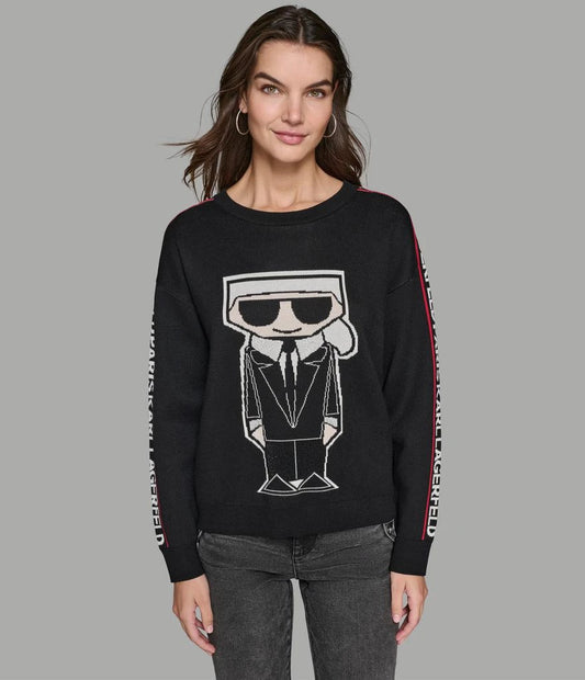 KARL CHARACTER SWEATER WITH LOGO TAPING size XL