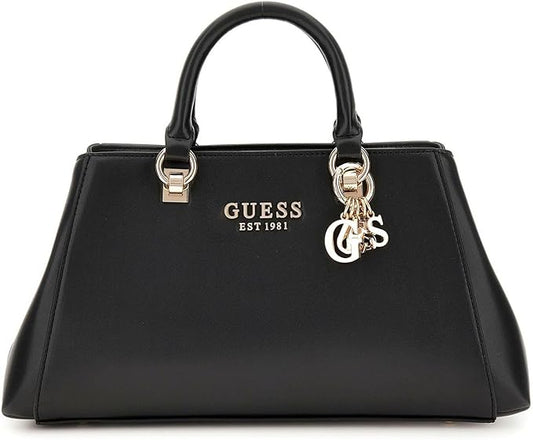 GUESS Evelune Girlfriend Satchel Hand/Shoulder Bag Black
